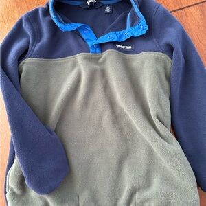 Lands' End Blue and Green Fleece Pullover